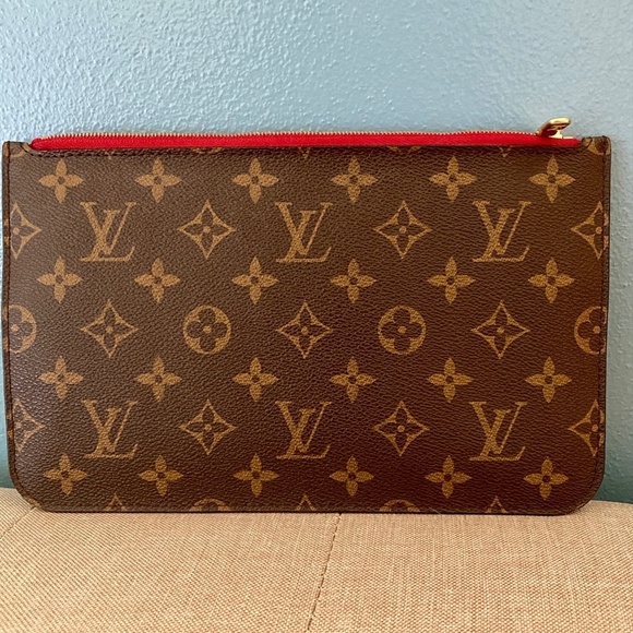 LOUIS VUITTON MONOGRAM NEVERFULL CLUTCH POUCH AUTHENTICATION * EXCELLENT - Picture 3 of 16
